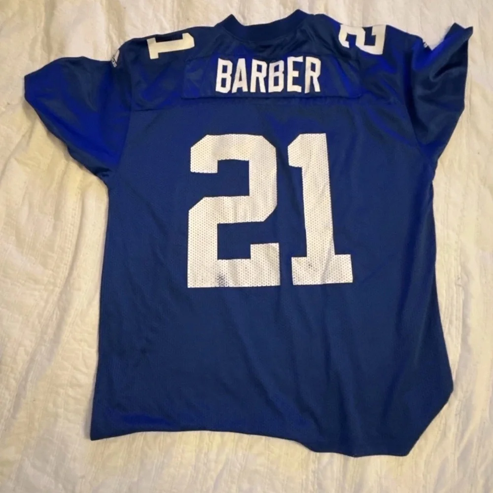 New York Giants Tiki Barber #21 Blue Mesh NFL Adidas Size XL Football Jersey